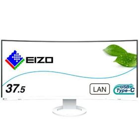 EIZO エイゾ EV3895-WT 37.5型 FlexScan ウルトラワイド曲面モニター アンチグレアIPS/疲れ目軽減 3840×1600〜2160 スピーカー搭載 DisplayPort HDMI×2 USB タイプC LAN ホワイト系