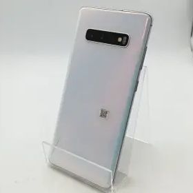 【中古】SAMSUNG au 【SIMロック解除済み】 Galaxy S10+ SCV42 プリズム ホワイト【柏】保証期間１ヶ月【ランクC】