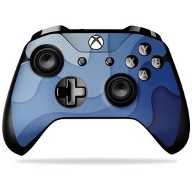 MightySkins Microsoft Xbox One X コントローラー用ビニールスキン「Papercraft Blue」保護デカールラップ 着脱簡単