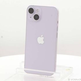 〔中古〕Apple(アップル) iPhone14 128GB パープル MPUY3J／A SIMフリー〔269-ud〕