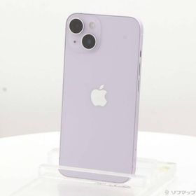 〔中古〕Apple(アップル) iPhone14 128GB パープル MPUY3J／A SIMフリー〔371-ud〕