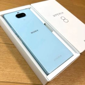 【美品】SONY Xperia 8 ライトブルー 箱付き、SIMロック解除済み
