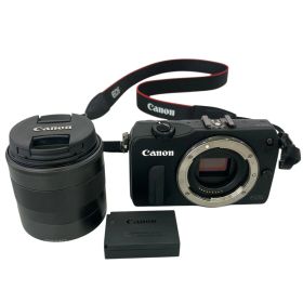 186000 現状品 canon キャノン キャノン ミラーレス一眼 EOS M ズームレンズ EF-M18-55ｍｍ ストラップ付き