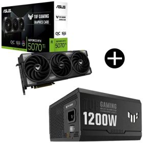 ASUS TUF-RTX5070TI-O16G-GAMING グラフィックボード + TUF-GAMING-1200G ブラック 電源ユニット セット 【KK9N0D18P】