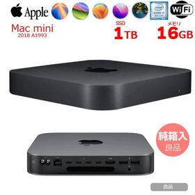 【中古パソコン】Apple Mac mini MRTT2J/A A1993 2018 小型デスク 選べるOS [Core i7 8700B 3.2GHz メモリ16GB SSD1TB 無線 BT スペースグレイ 純箱]：良品