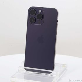 (中古)Apple iPhone14 Pro Max 256GB ディープパープル MQ9E3J/A SIMフリー(344-ud)
