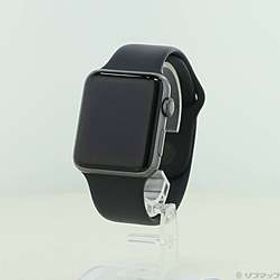 【中古】Apple(アップル) Apple Watch Series 3 GPS 42mm スペースグレイアルミニウムケース ブラックスポーツバンド【291-ud】