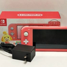 25. 【簡易動確済】Nintendo Switch Lite あつまれ どうぶつの森セット 〜しずえアロハ柄〜(難有/箱イタミ有)【併売品】