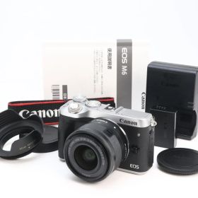 AB+ (良品) Canon キヤノン EOS M6 EF-M 15-45mm F3.5-6.3 IS STM ブラック レンズキット 初期不良返品対応 66-19