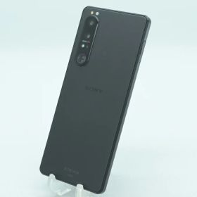 【中古】au Sony Mobile Xperia 1 III 256GB フロストブラック SOG03 外観ランクC
