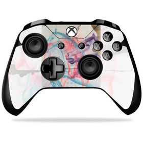 MightySkins Xbox One X Controller 用ビニールスキン「Damaged Horses」保護スキン 着脱簡単