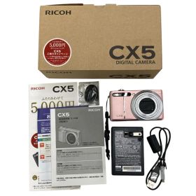 186000 動作確認済み RICOH リコー デジカメ f=4.9-52.5 1:3.5-5.6 CX5 ピンク