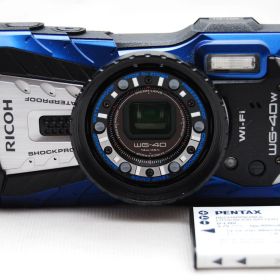 ★美品 リコー WG-40W ブルー デジタルカメラ★