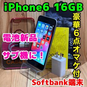 Softbank 本体 iPhone 6 16 GB グレイ 81 電池新品