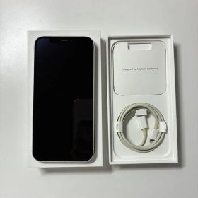 iPhone 12 64GB ホワイト 本体 箱、ケーブル付