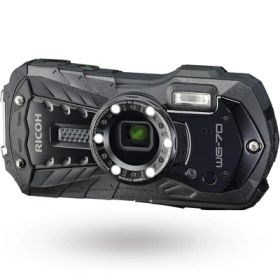 【中古】（新古品） RICOH WG-70 ブラック リコー本格防水デジタルカメラ 14m防水 (連続2時間) 1.6m耐衝撃 防塵 -10℃耐寒 アウトドアで活躍するタフネスボディ CALSモード搭載で 現場記録など幅広いビジネスシーンで活躍 03866