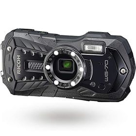 【中古】【非常に良い】RICOH WG-70 ブラック リコー本格防水デジタルカメラ 14m防水 (連続2時間) 1.6m耐衝撃 防塵 -10℃耐寒 アウトドアで活躍するタフネスボディ CALSモード搭載で 現場記録など