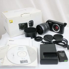 【返品保証】 【元箱付き】ニコン Nikon 1 J1 ブラック 1NIKKOR 30-110mm F3.8-5.6 VR ミラーレス一眼 e14437