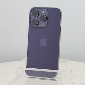 (中古)Apple iPhone14 Pro 128GB ディープパープル MQ0F3J/A SIMフリー(297-ud)