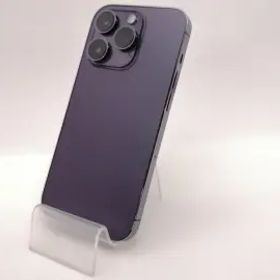 【中古】Apple au 【SIMフリー】 iPhone 14 Pro 128GB ディープパープル MQ0F3J/A【新宿東口】保証期間１ヶ月【ランクC】