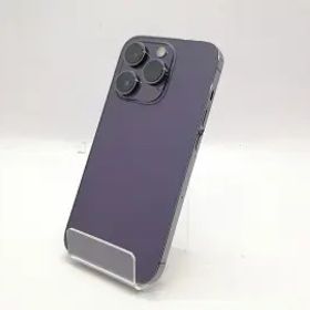 【中古】Apple au 【SIMフリー】 iPhone 14 Pro 128GB ディープパープル MQ0F3J/A【立川フロム中武】保証期間１ヶ月【ランクB】