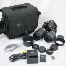 【返品保証】 ニコン Nikon D3200 AF-S NIKKOR 55-200mm G ED 18-55mm G 付属品多数 デジタル一眼 e14480