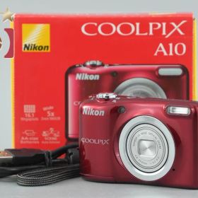 【中古】Nikon ニコン COOLPIX A10 レッド コンパクトデジタルカメラ 元箱付き