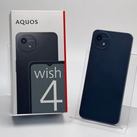 【箱付き液晶焼けあり中古A】AQUOS wish4 A403SH ブラック SIMフリー 白ロム