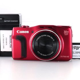 【キヤノン】Canon PowerShot SX700 HS レッド コンパクトデジタルカメラ +バッテリー #T768