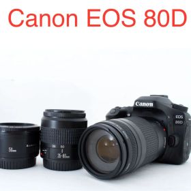 Canon EOS 80D標準&望遠&単焦点トリプルレンズセット