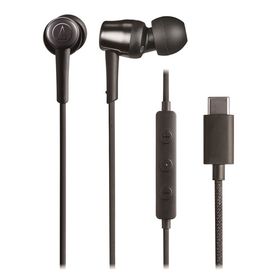 オーディオテクニカ ATH-CKD30C BK USB Type-C用イヤホン ダイナミック型 10mmドライバー搭載 高音質DAC内蔵 マイク付きリモコン ブラッ
