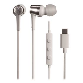 オーディオテクニカ ATH-CKD30C WH USB Type-C用イヤホン ダイナミック型 10mmドライバー搭載 高音質DAC内蔵 マイク付きリモコン ホワイ