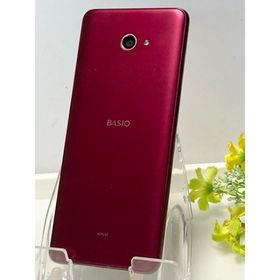 液晶美品 はじめてスマホ 「BASIO4」 [ワインレッド] 年輩の方には最適 KYV47-u simフリー UQ Android10 電池良好品 A9801