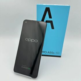 【中古・美品】OPPO A55s 5G ブラック 本体 中古 スマホ 中古スマホ SIMロック解除済 SIMフリー