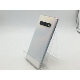 【中古】SAMSUNG au 【SIMロック解除済み】 Galaxy S10 SCV41 プリズム ホワイト【柏】保証期間１ヶ月【ランクB】