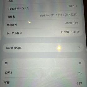 iPad Pro (第4世代)11インチ 256GB Wi-Fiモデル