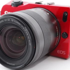 キヤノン ミラーレス CANON EOS M レンズキット レッド 中古 新品SDカード付き 届いてすぐに使える 動画撮影 コンパクト 手振れ補正 長期保証