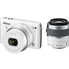 【中古】(非常に良い)Nikon ミラーレス一眼 Nikon1 S2 ダブルズームキット ホワイト S2WZWH