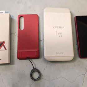 SONY Xperia 1 VI 本体 レッド スタンド付きカバー
