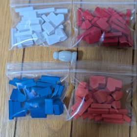 カタン木製駒4色セット 盗賊付き