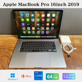 ［最上位］Apple MacBook Pro 16inch 2019/Core i7 2.6GHz/メモリ64GB/SSD512GB/Windows11/Office 2024/545