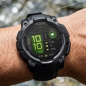 ガーミン GARMIN INSTINCT3 AMOLED BLACK SUICA対応 タフネスGPSスマートウォッチ 45ＭＭ