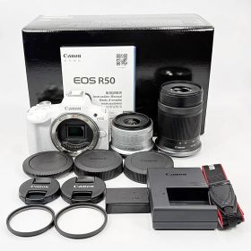 【美品】キヤノン EOS R50 ダブルズームキット ミラーレス カメラ 中古