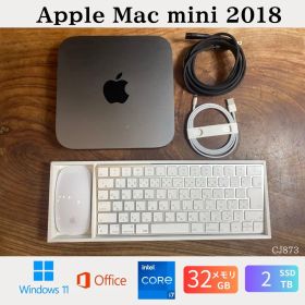 ［美品］Apple Mac mini（2018）/ Core i7 6コア / メモリ32GB / SSD2TB / Windows11 / Office2024 / CJ873