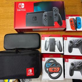 【動作確認済】Nintendo Switch本体一式 Proコン2台 ケース2種