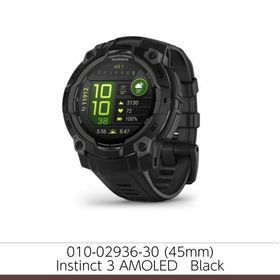 期間限定特別価格 ガーミン 010-02936-30 Instinct 3 AMOLED 45mm Black カラー表示 スマートウォッチ GPS スポーツ 歩数計 通知機能 ゴルフ 正規品