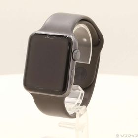 (中古)Apple Apple Watch Series 3 GPS 42mm スペースグレイアルミニウムケース グレイスポーツバンド(198-ud)