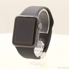 (中古)Apple Apple Watch Series 3 GPS 38mm スペースグレイアルミニウムケース ブラックスポーツバンド(198-ud)