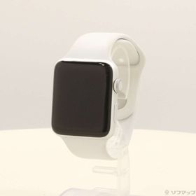 (中古)Apple Apple Watch Series 3 GPS 42mm シルバーアルミニウムケース ホワイトスポーツバンド(247-ud)