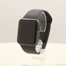 (中古)Apple Apple Watch Series 3 GPS 38mm スペースグレイアルミニウムケース ブラックスポーツバンド(247-ud)